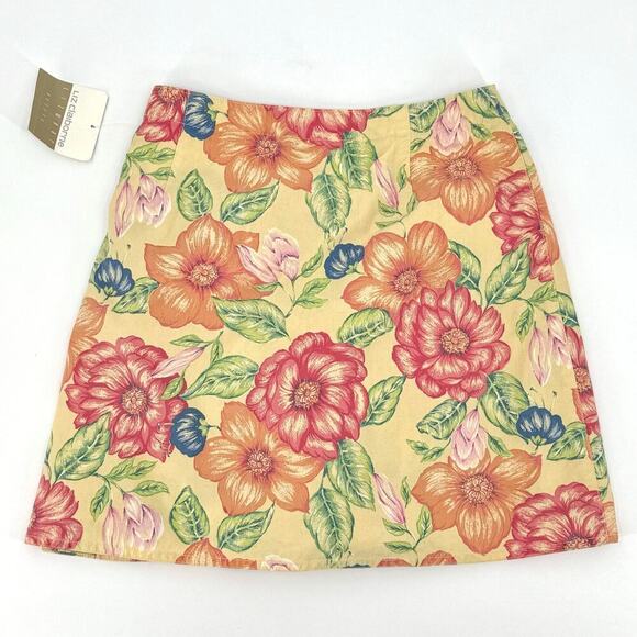 VTG Liz Claiborne Tropical Floral Print Wrap Skort Shorts Womens Petite Size 4 - Picture 2 of 8